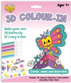 COLOUR IN 3D CHARACTER - 6 ASSORTED STYLES*