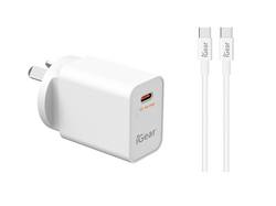 WALL CHARGER 240V USB-C (TYPE C) 25W WITH USB-C TO USB-C CABLE